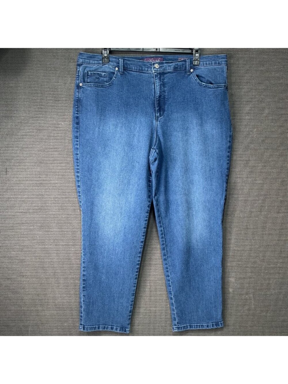 Gloria Vanderbilt Amanda Plus Size 20W Tapered Leg Stretch Denim Jeans Blue